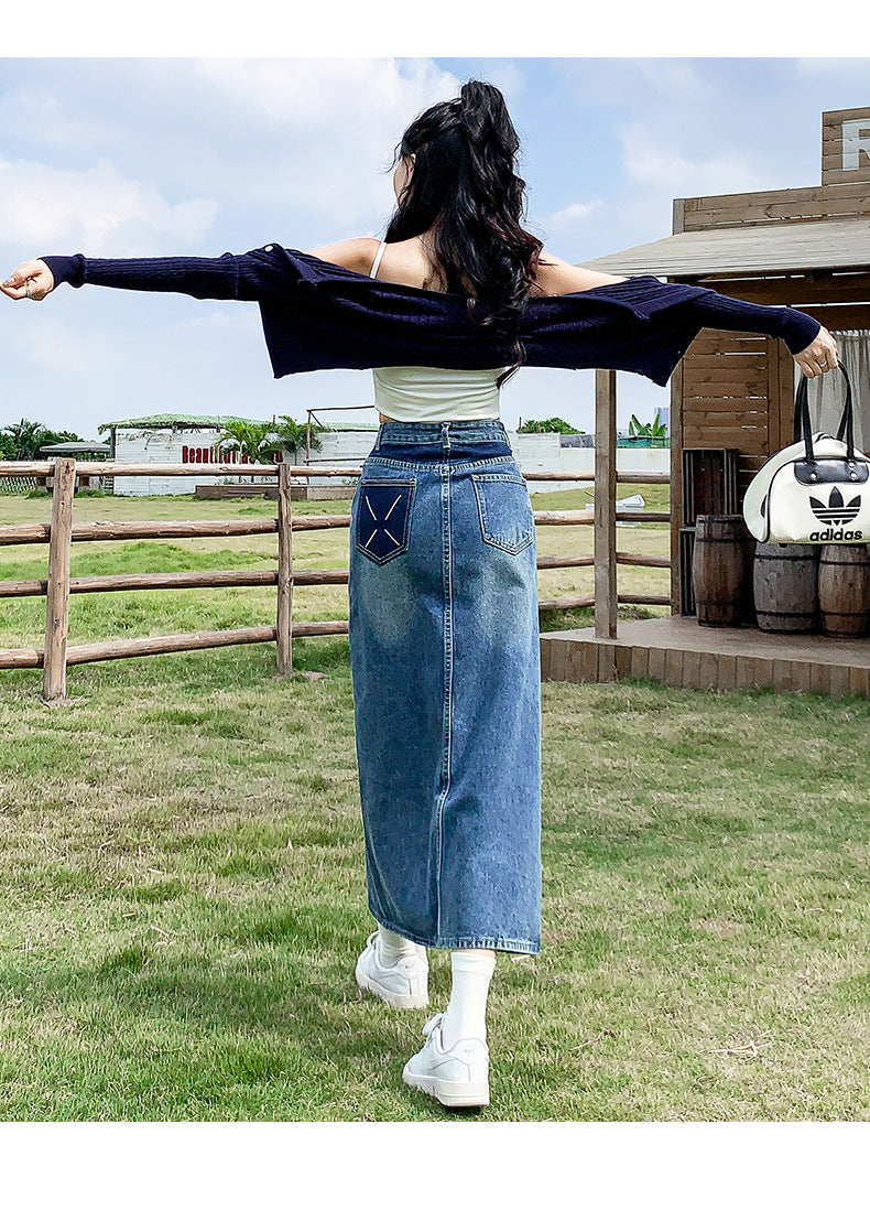 Donata Denim Midi Skirt