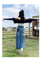 Donata Denim Midi Skirt — Oli Amore
