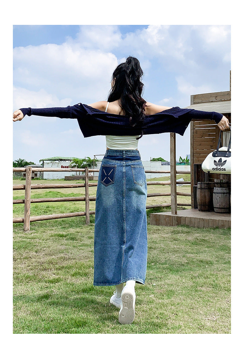 Donata Denim Midi Skirt