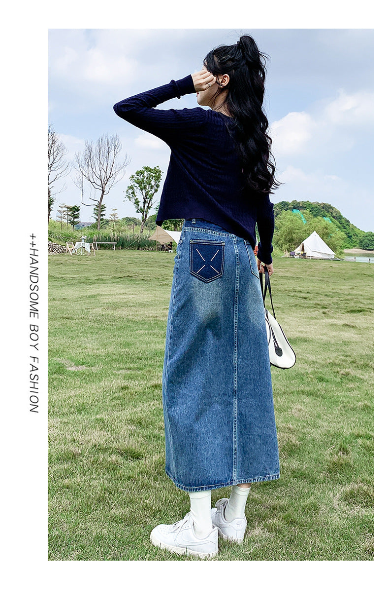 Donata Denim Midi Skirt