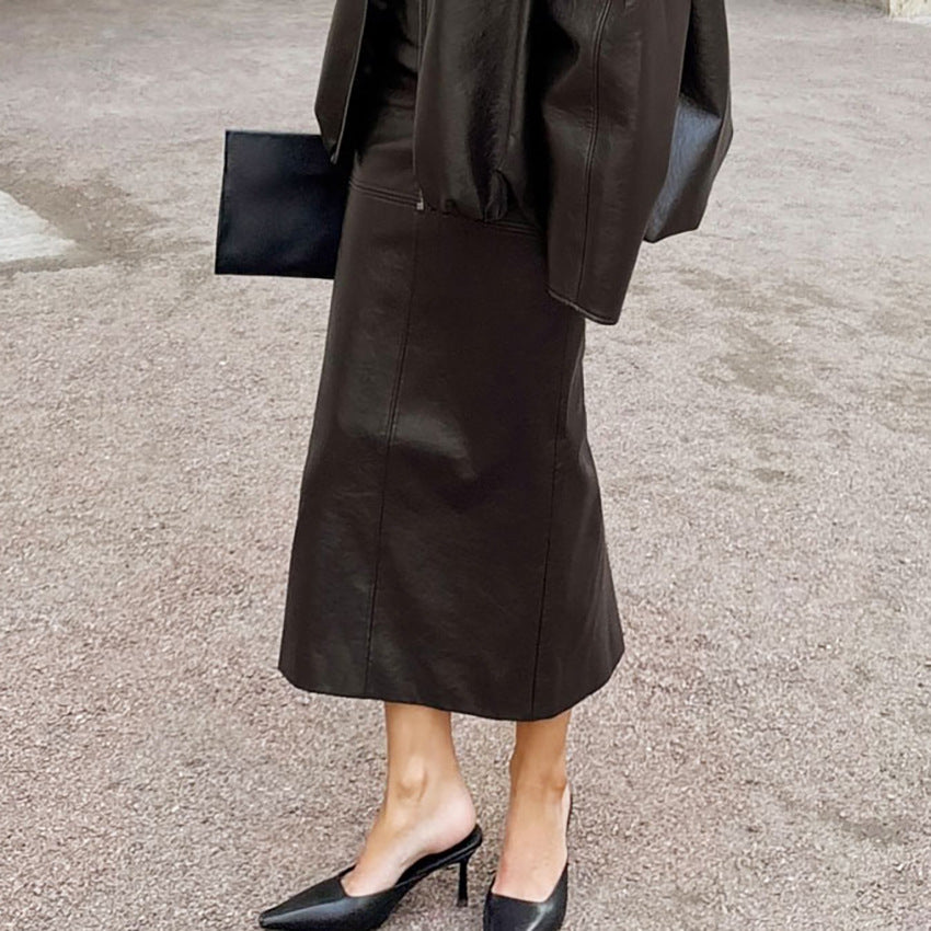 Clelia High-Waist Faux-Leather Pencil Midi Skirt