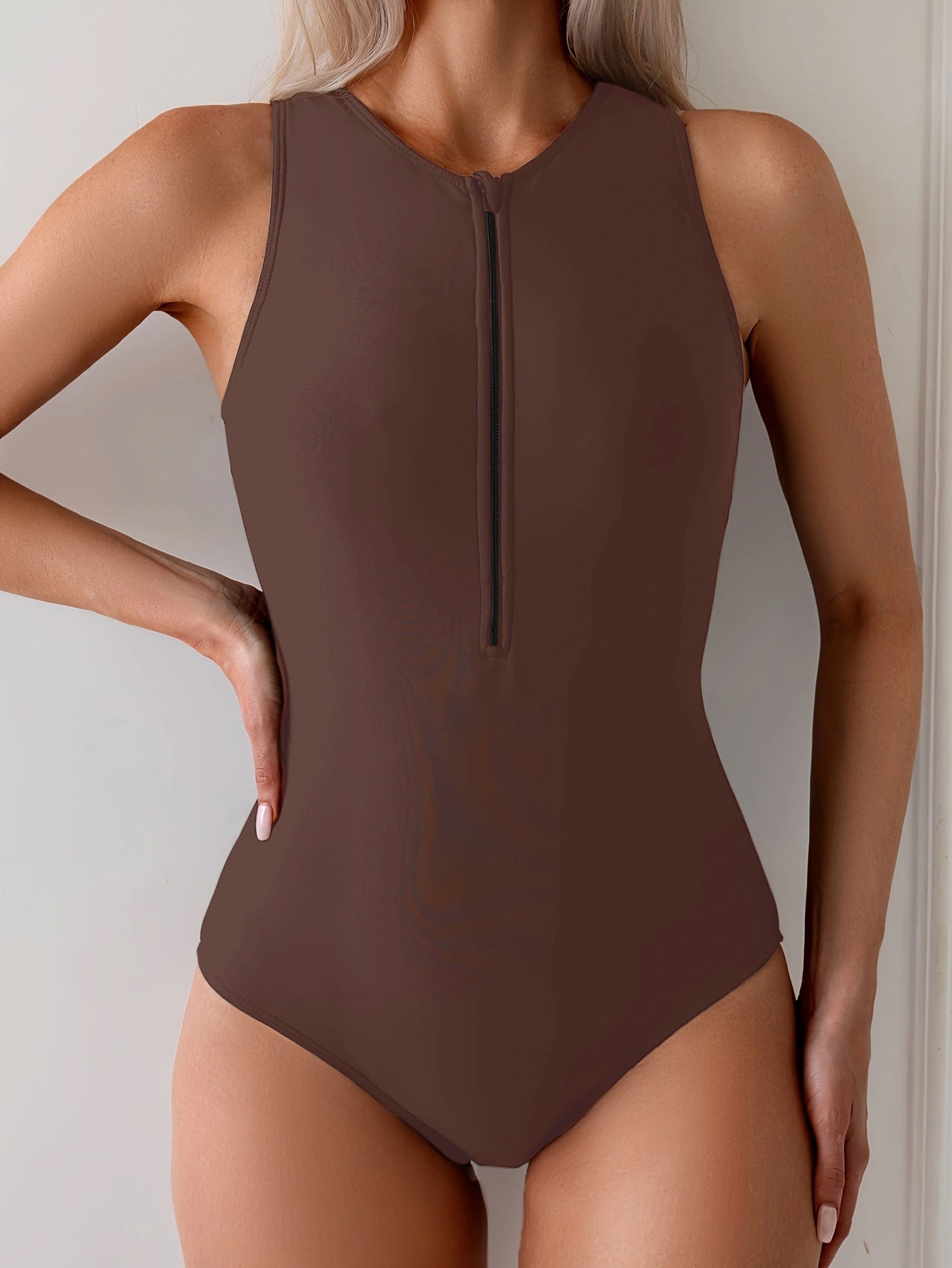Cleo Zip-Front Swimsuit