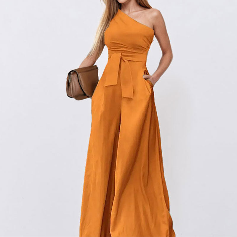 Fioralba One-Shoulder Wide-Leg Jumpsuit