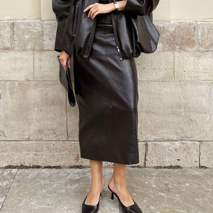 Clelia High-Waist Faux-Leather Pencil Midi Skirt