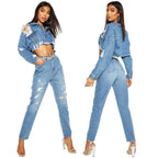 Nadia Cropped Denim Jacket — Oli Amore