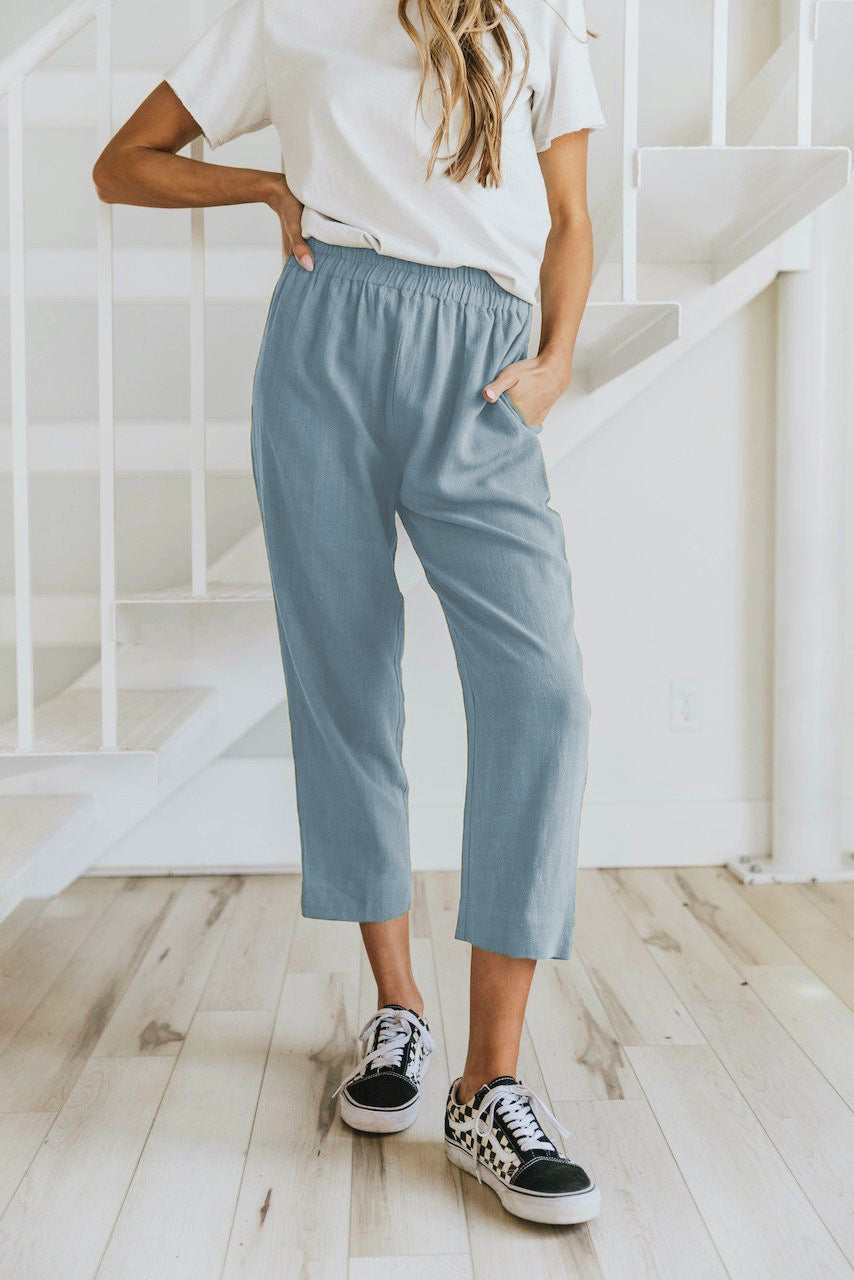 Marcella Cropped Linen Pant