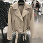 Bruna Cropped Faux Leather Moto Jacket