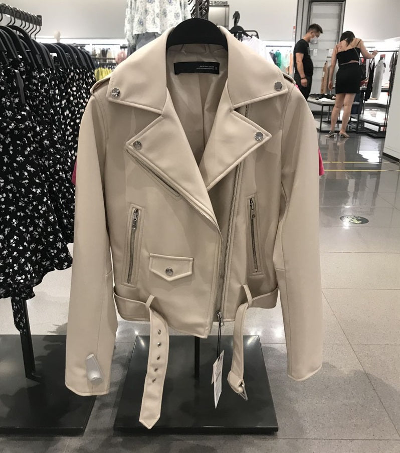 Belinda Faux Leather Biker Jacket