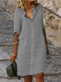 Savina Cotton-Linen Shirt Dress