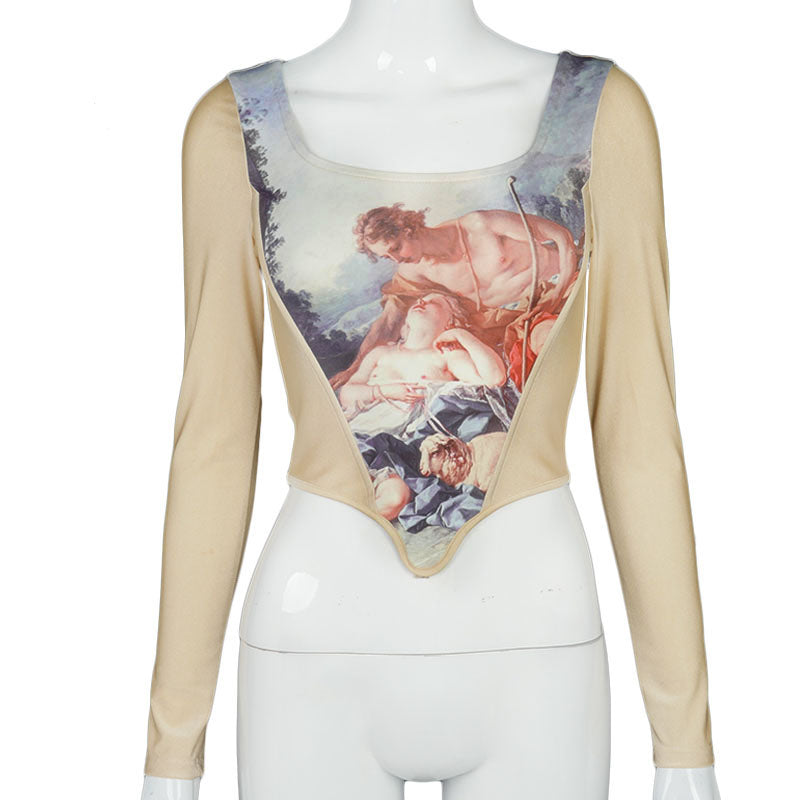 Pierina Renaissance Print Corset Top