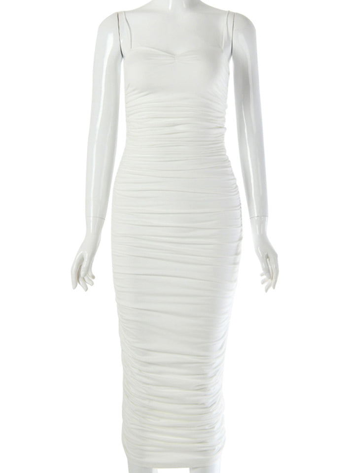 Iolanda Sweetheart Ruched Bodycon Midi Dress