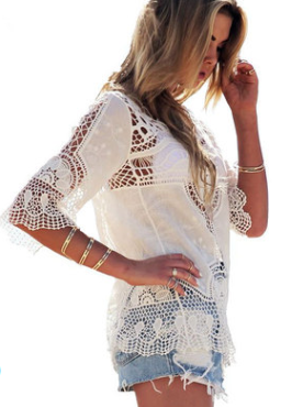 Cristiana Crochet Lace Beach Top