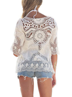 Cristiana Crochet Lace Beach Top