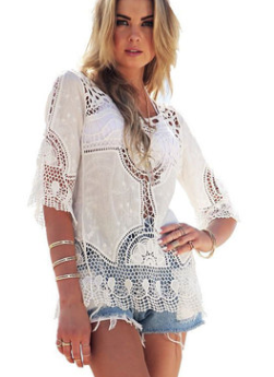 Cristiana Crochet Lace Beach Top