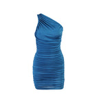 Leandra Ruched One-Shoulder Mini Dress