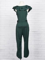 Fernanda Bardot Off-Shoulder Ruffle Tailored Jumpsuit