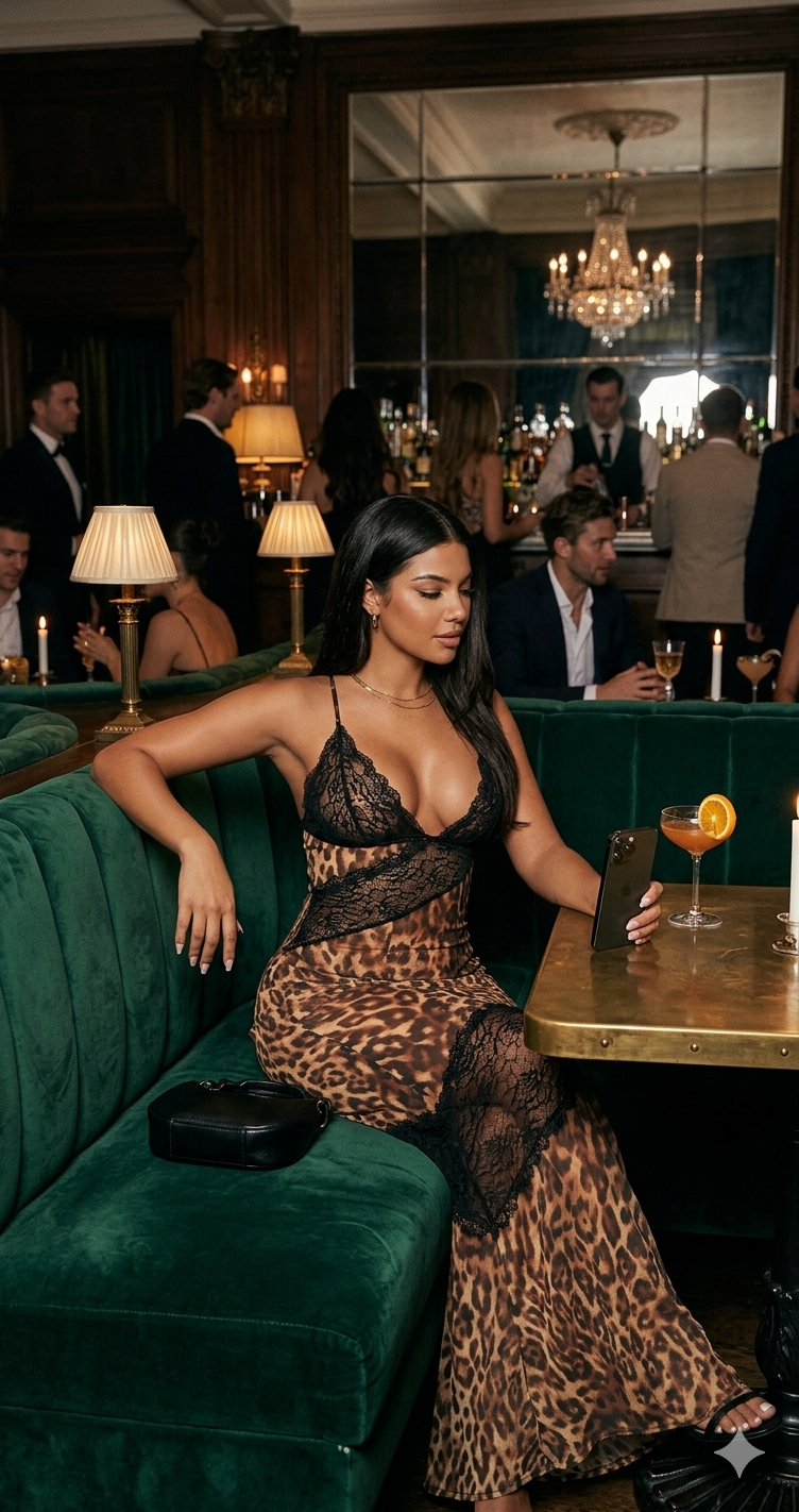 Sexy Leopard-Print Hollow-Out Strap Maxi Dress