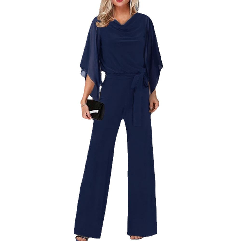 Ippolita Chiffon-Sleeve Wide-Leg Jumpsuit