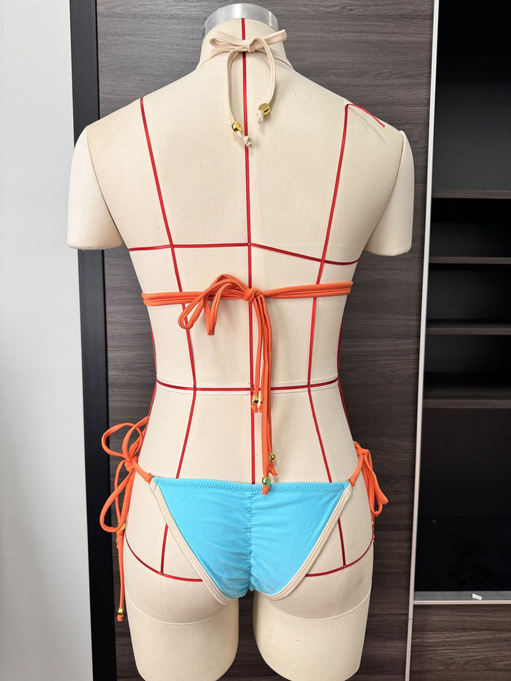 Oriana Contrast-Trim Tie-Side Bikini