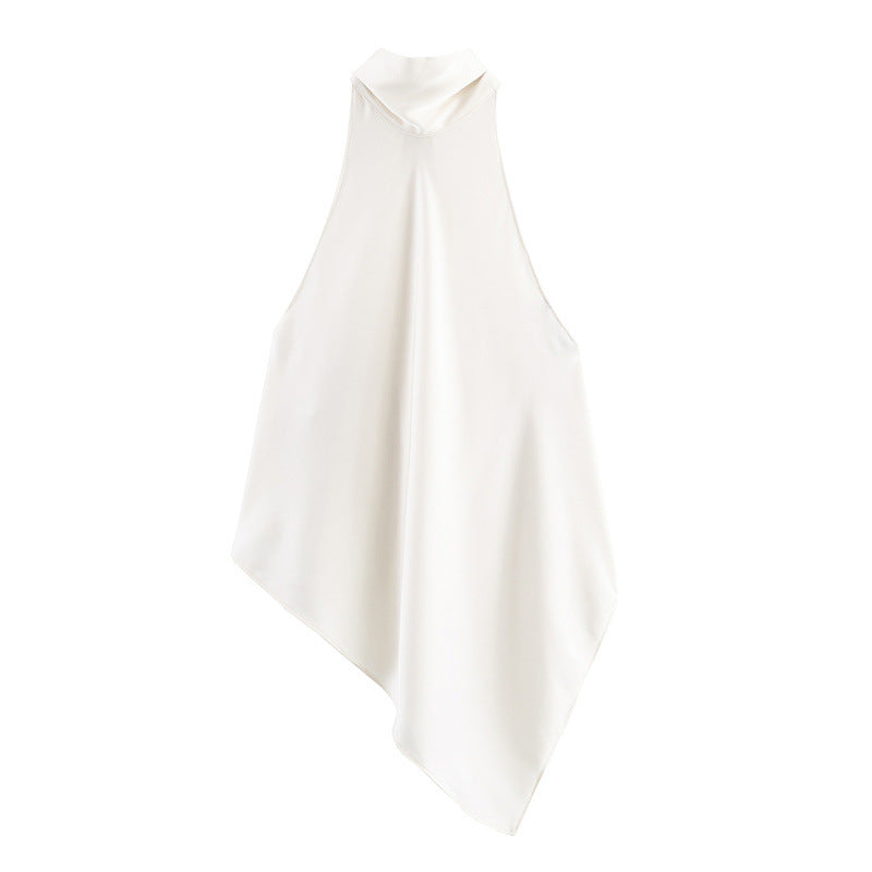 Mirtilla Satin Cowl Halter-Neck Top