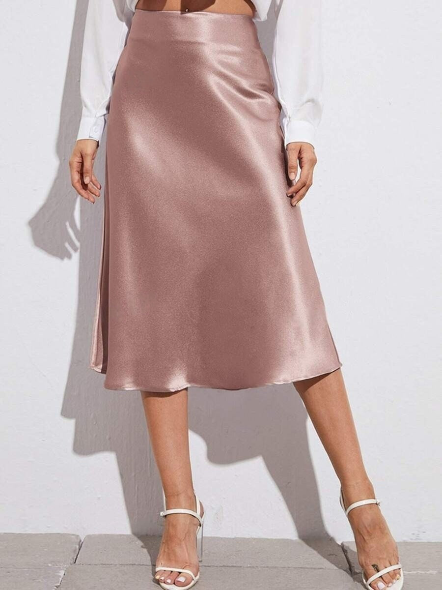 Carlina Satin Slip Midi Skirt