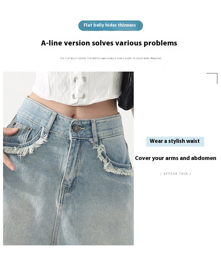 Cornelia High Waist Frayed Denim Shorts