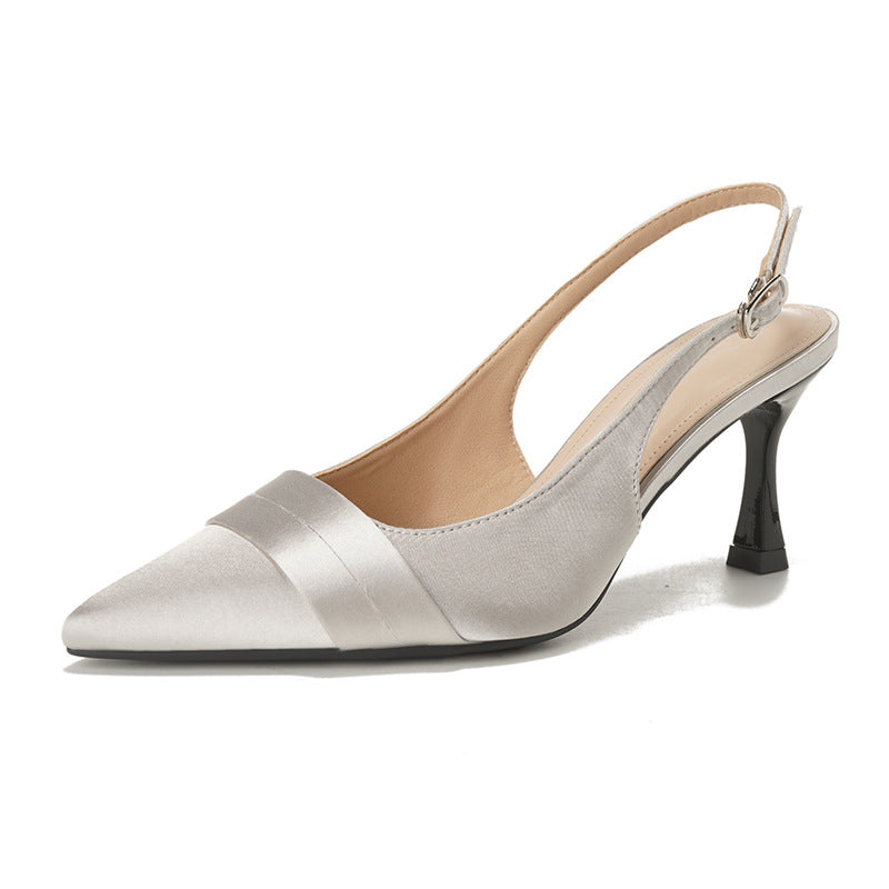 Modesta Pointed-Toe Slingback Heels