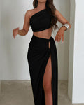 Vincenza One-Shoulder Cut-Out Maxi Set — Oli Amore
