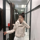 Bruna Cropped Faux Leather Moto Jacket