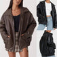 Roma Oversized Faux-Leather Bomber