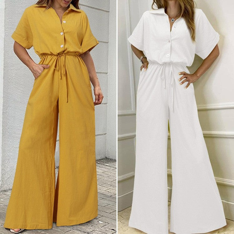 Bianca Collared Wide-Leg Jumpsuit