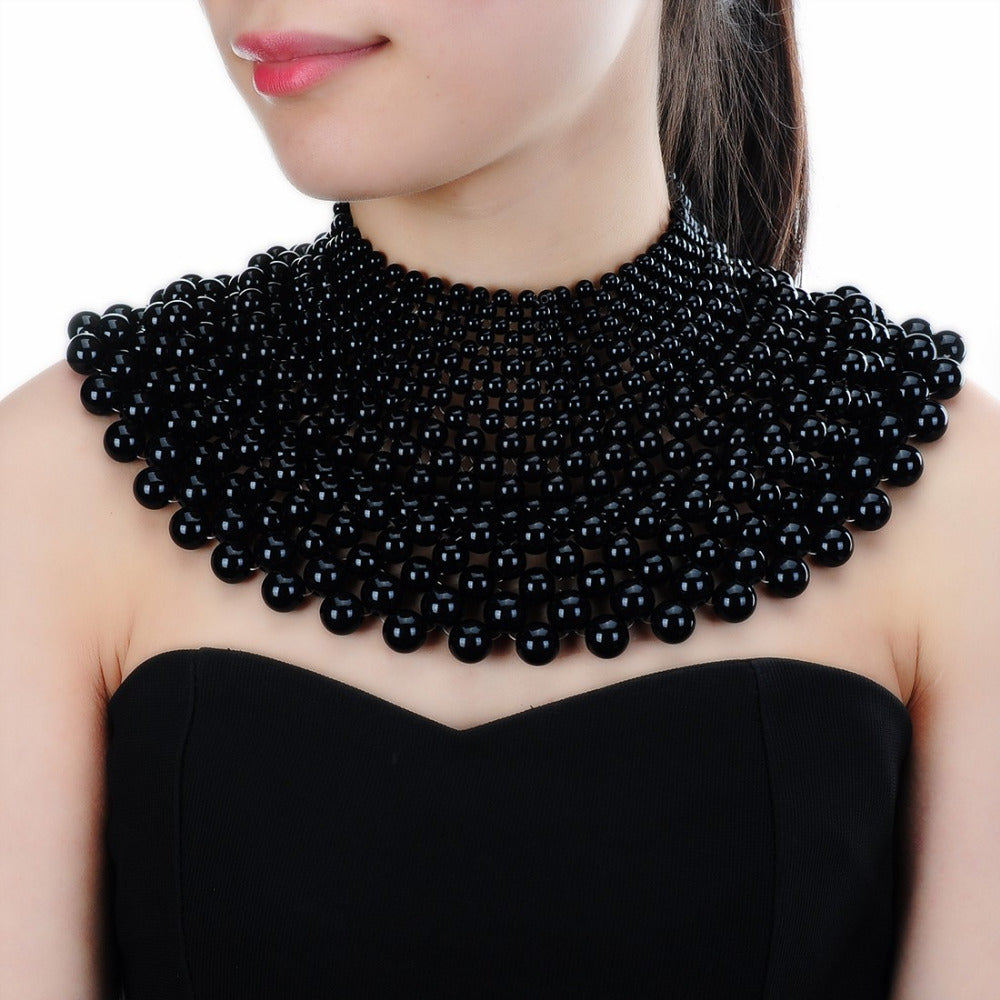 Nives Beaded Statement Collar Necklace