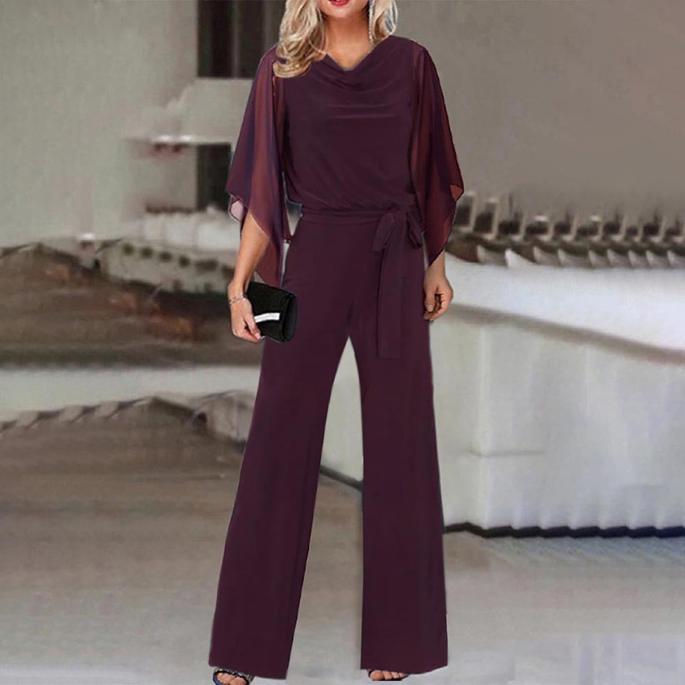 Ippolita Chiffon-Sleeve Wide-Leg Jumpsuit