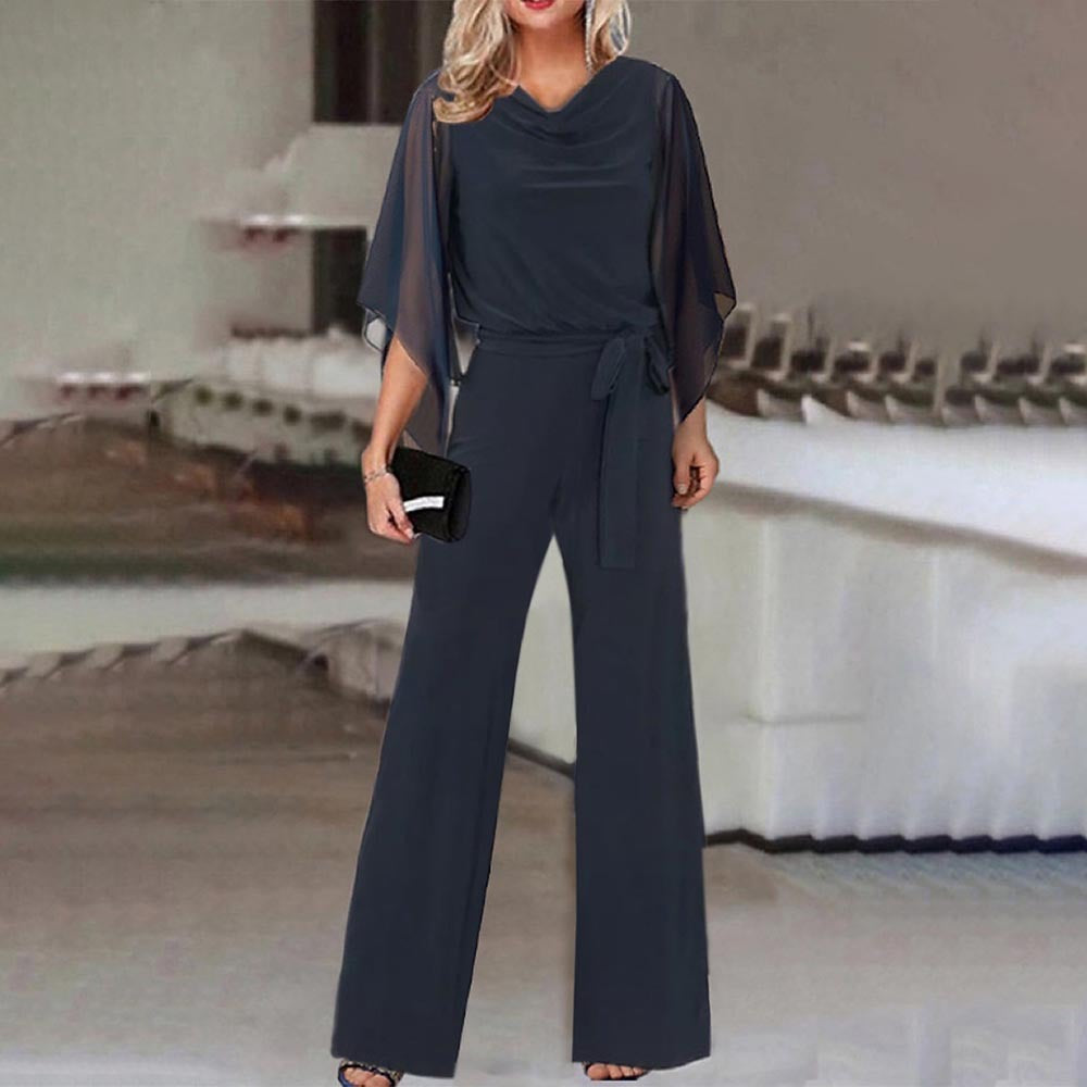 Ippolita Chiffon-Sleeve Wide-Leg Jumpsuit