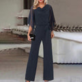 Ippolita Chiffon-Sleeve Wide-Leg Jumpsuit