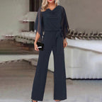 Ippolita Chiffon-Sleeve Wide-Leg Jumpsuit