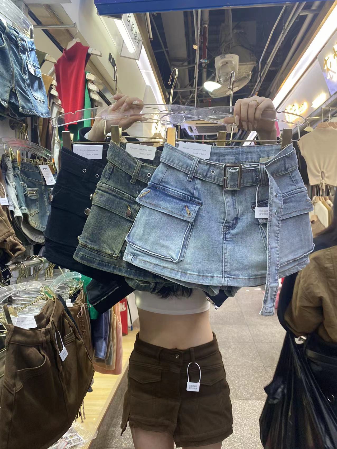 Tarsilla Belted Cargo Denim Shorts