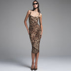 Selene Leopard Slip Midi Dress — Oli Amore