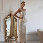Evelina Scoop-Neck Tank and Fishtail Maxi Skirt Two-Piece Set
