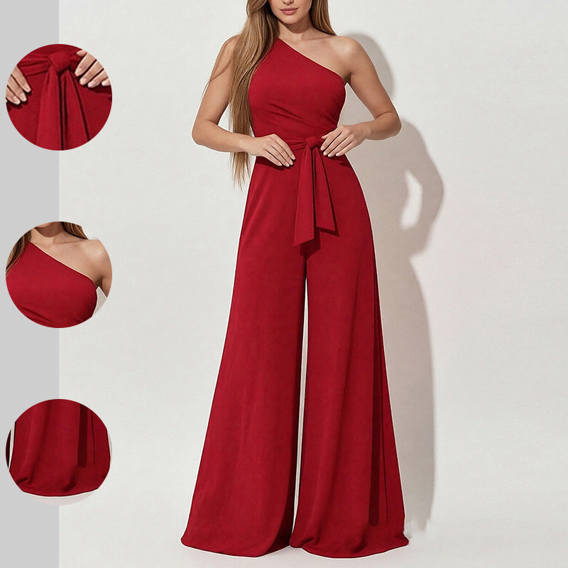 Fioralba One-Shoulder Wide-Leg Jumpsuit
