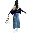 Donata Denim Midi Skirt — Oli Amore