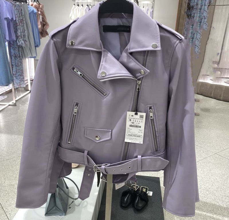 Belinda Faux Leather Biker Jacket