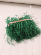 Sibilla Feather-Detail Evening Clutch