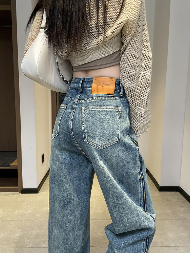 Isaura Vintage-Wash High-Waist Wide-Leg Jeans
