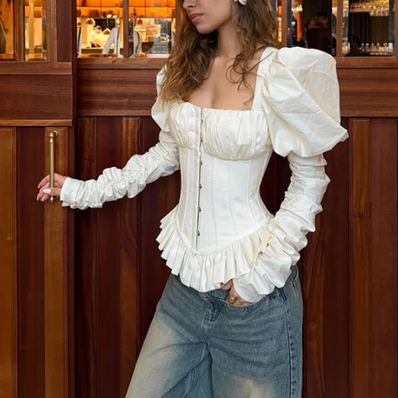 Iride corset peplum top