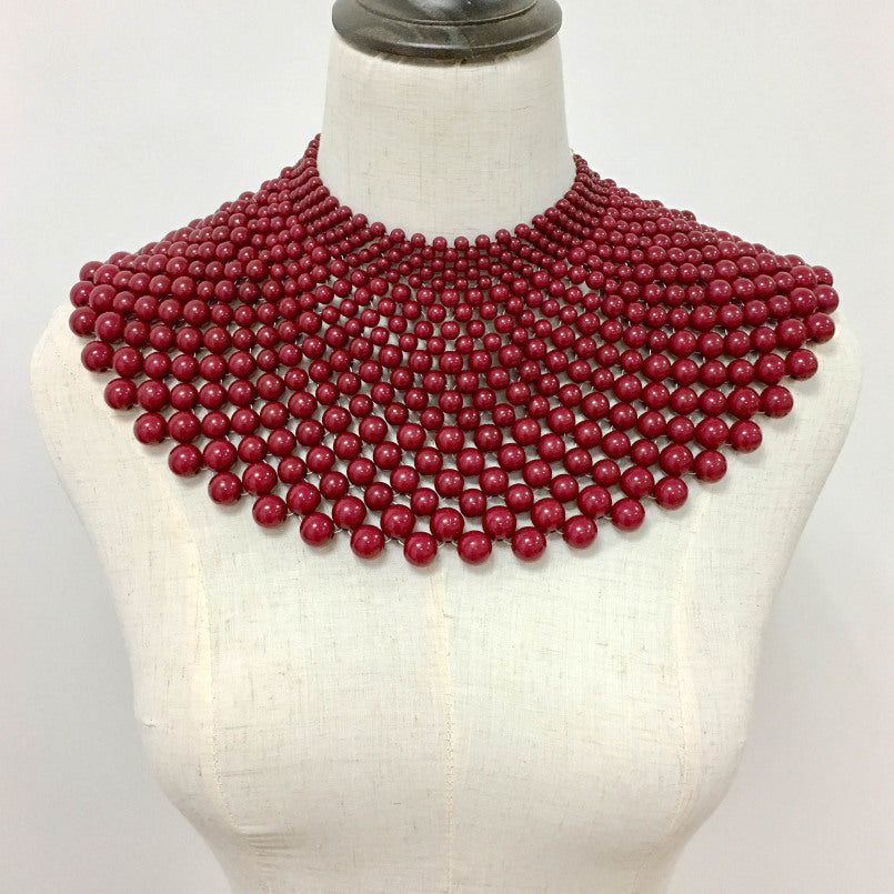 Nives Beaded Statement Collar Necklace