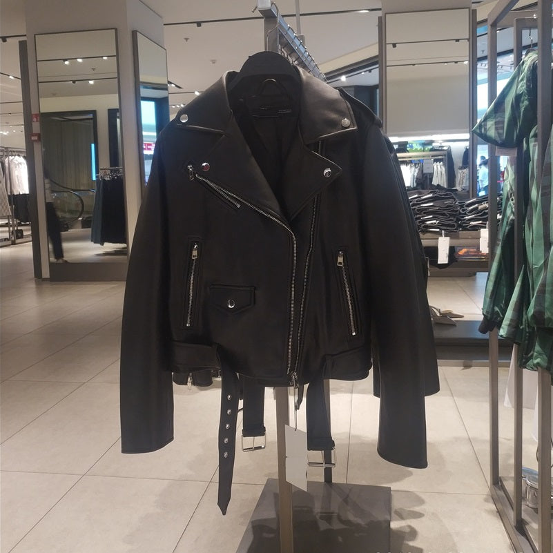 Belinda Faux Leather Biker Jacket