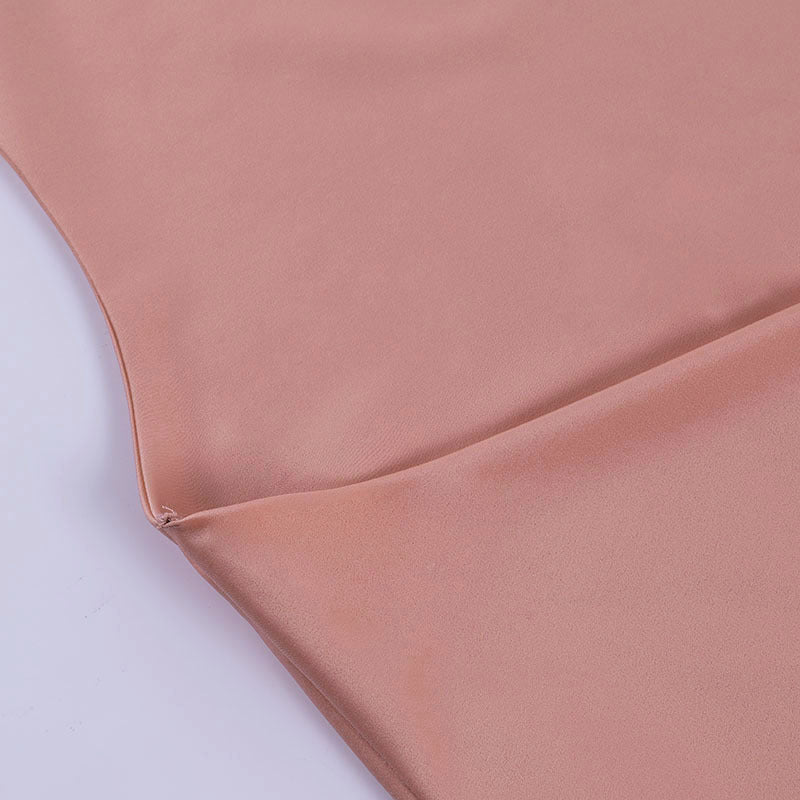 Lucilla Draped Cowl Halter Backless Mini Dress