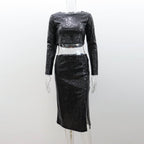 Gisella Sequin Crop Top & Split Skirt Two-Piece Set