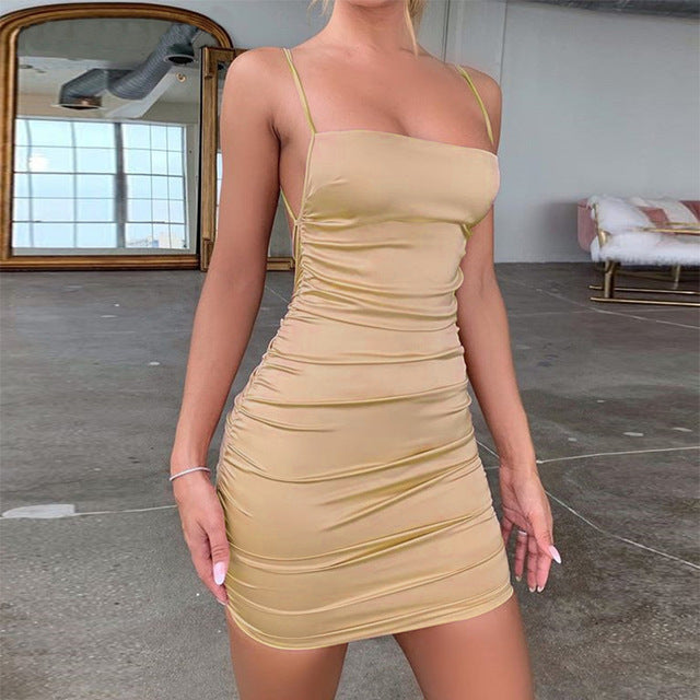 Rubina Satin Ruched Mini Dress